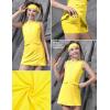 image:imagePerfashion Girls Tennis Dress Zipper Golf Athletic Outfit DropWaist Pickleball Builtin Bra amp Shorts 413YYellow 27407