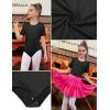 image:imagePerfashion Girls Leotard Short Sleeve T Shirt Bodysuit Ballet Dance Leotards Solid Tops with Snap Button 413YBlack39926