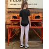 image:imagePerfashion Girls Leotard Short Sleeve T Shirt Bodysuit Ballet Dance Leotards Solid Tops with Snap Button 413YBlack39926