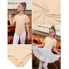 image:imagePerfashion Girls Leotard Short Sleeve T Shirt Bodysuit Ballet Dance Leotards Solid Tops with Snap Button 413YNude 08926