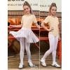 image:imagePerfashion Girls Leotard Short Sleeve T Shirt Bodysuit Ballet Dance Leotards Solid Tops with Snap Button 413YNude 08926