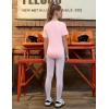 image:imagePerfashion Girls Leotard Short Sleeve T Shirt Bodysuit Ballet Dance Leotards Solid Tops with Snap Button 413YPink 61926