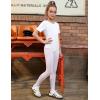 image:imagePerfashion Girls Leotard Short Sleeve T Shirt Bodysuit Ballet Dance Leotards Solid Tops with Snap Button 413YWhite 40926