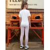 image:imagePerfashion Girls Leotard Short Sleeve T Shirt Bodysuit Ballet Dance Leotards Solid Tops with Snap Button 413YWhite 40926