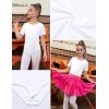 image:imagePerfashion Girls Leotard Short Sleeve T Shirt Bodysuit Ballet Dance Leotards Solid Tops with Snap Button 413YWhite 40926