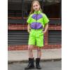image:imagePerfashion Girls Summer 2 Piece Outfits 80s 90s Tracksuit Windbreaker amp Short Sets Hip Hop Dance 413YNeon Green