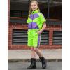 image:imagePerfashion Girls Summer 2 Piece Outfits 80s 90s Tracksuit Windbreaker amp Short Sets Hip Hop Dance 413YNeon Green