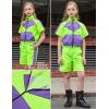 image:imagePerfashion Girls Summer 2 Piece Outfits 80s 90s Tracksuit Windbreaker amp Short Sets Hip Hop Dance 413YNeon Green