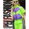 image:imagePerfashion Girls Summer 2 Piece Outfits 80s 90s Tracksuit Windbreaker amp Short Sets Hip Hop Dance 413YNeon Green