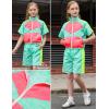 image:imagePerfashion Girls Summer 2 Piece Outfits 80s 90s Tracksuit Windbreaker amp Short Sets Hip Hop Dance 413YNeon Mint Green
