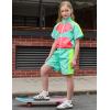 image:imagePerfashion Girls Summer 2 Piece Outfits 80s 90s Tracksuit Windbreaker amp Short Sets Hip Hop Dance 413YNeon Mint Green