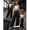 image:imagePerfashion Women Satin Pants Balloon Silk Dressy Harem Trousers Flowy Oversized Baggy Joggers Going Out LoungeBlack