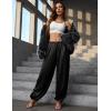 image:imagePerfashion Women Satin Pants Balloon Silk Dressy Harem Trousers Flowy Oversized Baggy Joggers Going Out LoungeBlack