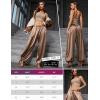 image:imagePerfashion Women Satin Pants Balloon Silk Dressy Harem Trousers Flowy Oversized Baggy Joggers Going Out LoungeBrown