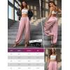 image:imagePerfashion Women Satin Pants Balloon Silk Dressy Harem Trousers Flowy Oversized Baggy Joggers Going Out LoungePink