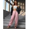 image:imagePerfashion Women Satin Pants Balloon Silk Dressy Harem Trousers Flowy Oversized Baggy Joggers Going Out LoungePink