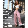 image:imagePerfashion Women Satin Pants Balloon Silk Dressy Harem Trousers Flowy Oversized Baggy Joggers Going Out LoungePink