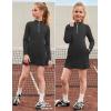 image:imagePerfashion Girls Tennis Dress 14 Zip Golf Outfit Builtin Bra amp Shorts Pickleball Athletic Dress Workout Pockets 413YBlack 03952
