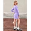image:imagePerfashion Girls Tennis Dress 14 Zip Golf Outfit Builtin Bra amp Shorts Pickleball Athletic Dress Workout Pockets 413YPurple 61952