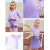 image:imagePerfashion Girls Tennis Dress 14 Zip Golf Outfit Builtin Bra amp Shorts Pickleball Athletic Dress Workout Pockets 413YPurple 61952