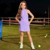 image:imagePerfashion Girls Tennis Dress 14 Zip Golf Outfit Builtin Bra amp Shorts Pickleball Athletic Dress Workout Pockets 413YPurple61424