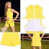 image:imagePerfashion Girls Tennis Dress 14 Zip Golf Outfit Builtin Bra amp Shorts Pickleball Athletic Dress Workout Pockets 413YYellow27424