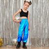 image:imagePerfashion Metallic Cargo Pants for Girls amp Womens Hip Hop Dance MultiPocket Joggers High Waist Pants 615YBlue352