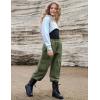 image:imagePerfashion Metallic Cargo Pants for Girls amp Womens Hip Hop Dance MultiPocket Joggers High Waist Pants 615YGreen 352cargo
