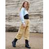 image:imagePerfashion Metallic Cargo Pants for Girls amp Womens Hip Hop Dance MultiPocket Joggers High Waist Pants 615YKhaki 352cargo