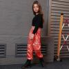 image:imagePerfashion Metallic Cargo Pants for Girls amp Womens Hip Hop Dance MultiPocket Joggers High Waist Pants 615YRed 352
