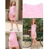 image:imagePerfashion Girls Bodycon Dress Teen Mesh Long Sleeve Formal Homecoming Ruched Tight Pencil Dresses Fancy Party 413YPink 45917