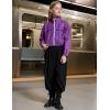 image:imagePerfashion Girls Lightweight Windbreaker Jacket Cropped Bomber Zip Up Outerwear Coat Kids Cargo Pockets 413YDeep Purple