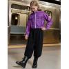 image:imagePerfashion Girls Lightweight Windbreaker Jacket Cropped Bomber Zip Up Outerwear Coat Kids Cargo Pockets 413YDeep Purple