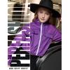image:imagePerfashion Girls Lightweight Windbreaker Jacket Cropped Bomber Zip Up Outerwear Coat Kids Cargo Pockets 413YDeep Purple