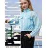 image:imagePerfashion Girls Lightweight Windbreaker Jacket Cropped Bomber Zip Up Outerwear Coat Kids Cargo Pockets 413YLight Blue
