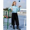 image:imagePerfashion Girls Lightweight Windbreaker Jacket Cropped Bomber Zip Up Outerwear Coat Kids Cargo Pockets 413YLight Blue