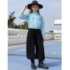 image:imagePerfashion Girls Lightweight Windbreaker Jacket Cropped Bomber Zip Up Outerwear Coat Kids Cargo Pockets 413YLight Blue