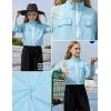 image:imagePerfashion Girls Lightweight Windbreaker Jacket Cropped Bomber Zip Up Outerwear Coat Kids Cargo Pockets 413YLight Blue