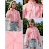 image:imagePerfashion Girls Lightweight Windbreaker Jacket Cropped Bomber Zip Up Outerwear Coat Kids Cargo Pockets 413YPink