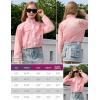 image:imagePerfashion Girls Lightweight Windbreaker Jacket Cropped Bomber Zip Up Outerwear Coat Kids Cargo Pockets 413YPink