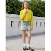 image:imagePerfashion Girls Lightweight Windbreaker Jacket Cropped Bomber Zip Up Outerwear Coat Kids Cargo Pockets 413YYellow