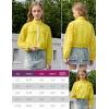 image:imagePerfashion Girls Lightweight Windbreaker Jacket Cropped Bomber Zip Up Outerwear Coat Kids Cargo Pockets 413YYellow