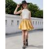 image:imagePerfashion Girls Satin Bubble Skirt Puff Balloon Cute Shiny Mini Skorts Builtin Shorts amp Pockets Dance 413YGold