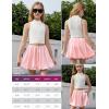image:imagePerfashion Girls Satin Bubble Skirt Puff Balloon Cute Shiny Mini Skorts Builtin Shorts amp Pockets Dance 413YPink