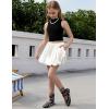 image:imagePerfashion Girls Satin Bubble Skirt Puff Balloon Cute Shiny Mini Skorts Builtin Shorts amp Pockets Dance 413YWhite
