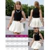 image:imagePerfashion Girls Satin Bubble Skirt Puff Balloon Cute Shiny Mini Skorts Builtin Shorts amp Pockets Dance 413YWhite