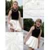 image:imagePerfashion Girls Satin Bubble Skirt Puff Balloon Cute Shiny Mini Skorts Builtin Shorts amp Pockets Dance 413YWhite