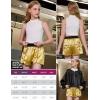 image:imagePerfashion Girls Satin Shorts Silk Dolphin Athletic Short Soft Shiny Metallic Dance Cheer Summer with Pocket 413YGold