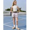 image:imagePerfashion Girls Satin Shorts Silk Dolphin Athletic Short Soft Shiny Metallic Dance Cheer Summer with Pocket 413YSilver