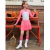 image:imagePerfashion Girls Tennis Skirts Ruffle Athletic Skort Tulle Pleated Skirt with Shorts Pockets 413YHot Pink Skorts 12932